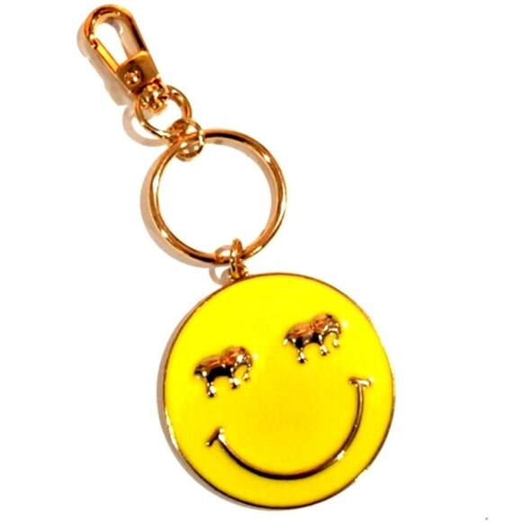 Elegant Gold tone & Yellow Smiley Face Chic, Stylish keychain - Women's Fashion - Picture 1 of 8